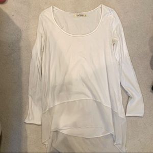 Free People | White High/Low Longsleeve